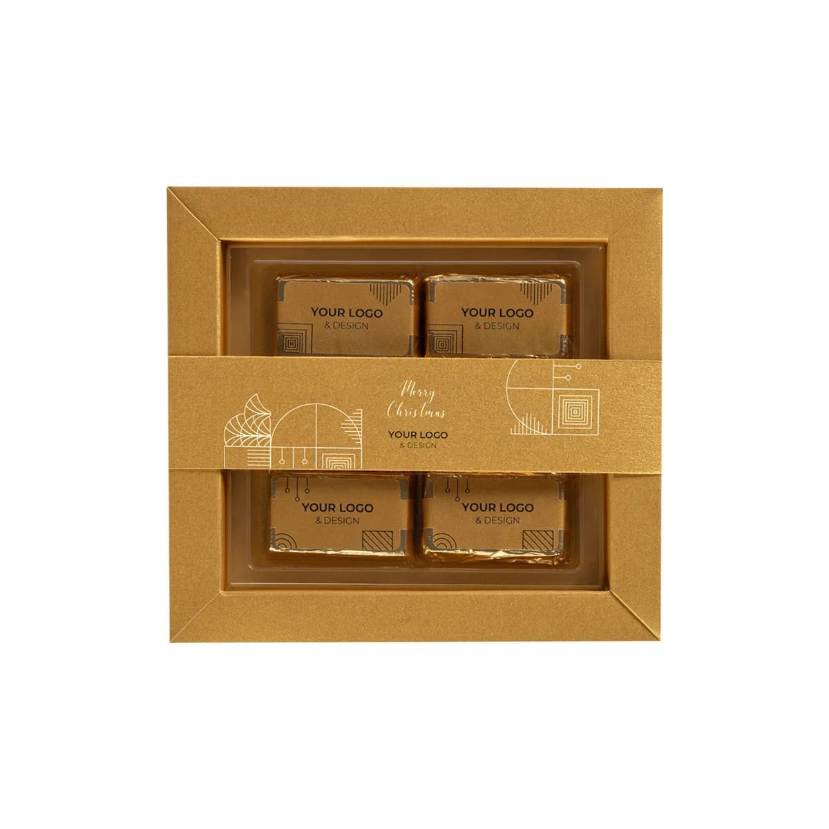 Decadence Gold Bar Mini Collection with 6 gold bar-shaped pralines in a branded box