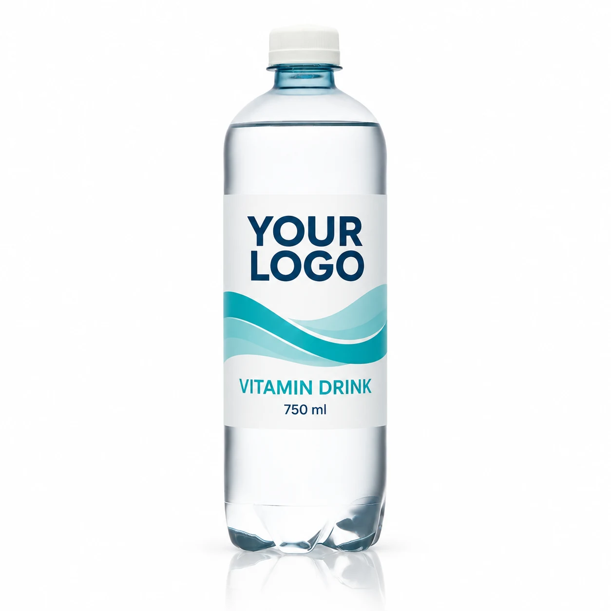 750 ml vitamin drink with an illustrative YOUR LOGO label